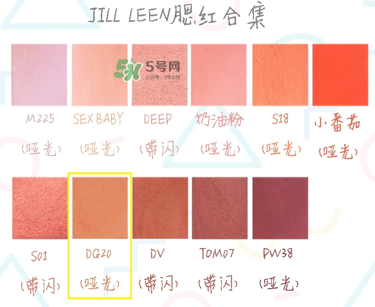 jill leen腮紅色號(hào)_jill leen腮紅試色圖