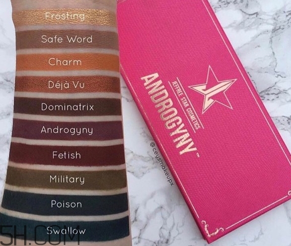 jeffree star androgyny眼影盤(pán)色號(hào)_試色圖