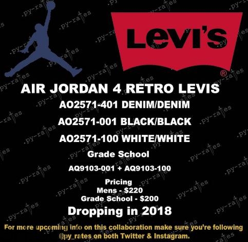 levis與air jordan 4聯(lián)名系列有哪幾款？