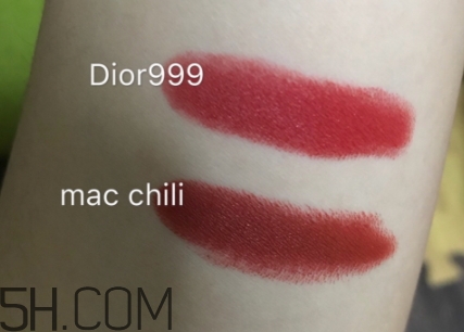 mac小辣椒和迪奧999一樣嗎？mac chili和dior999試色對比