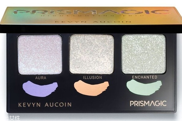 kevyn aucoin新品2018三色高光盤(pán)試色 全臉可用很實(shí)惠